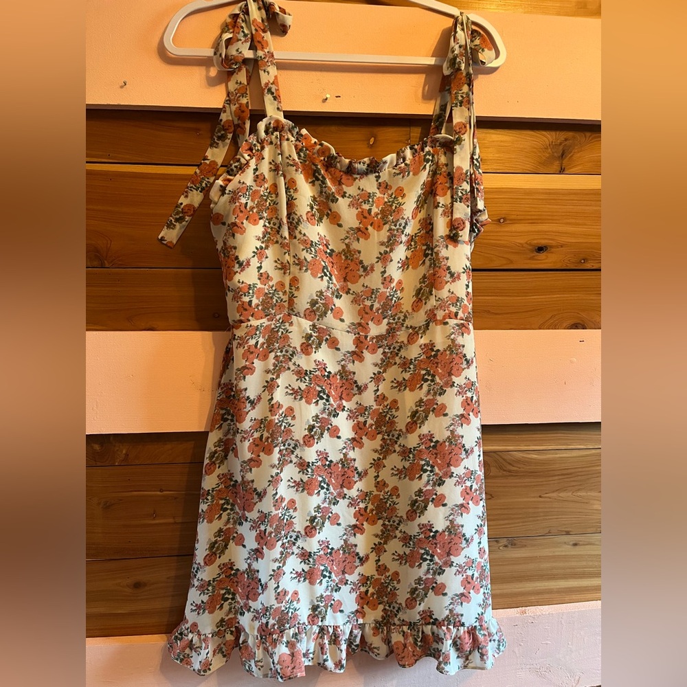 Nasty Gal Red and Pink Ruched Midi Sundress